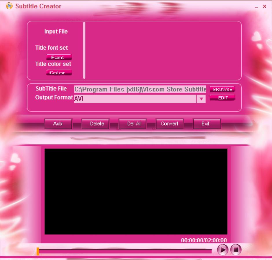 screenshot of program