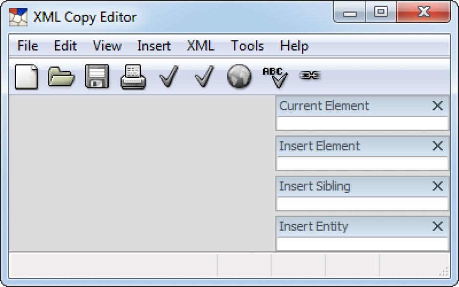 XML Copy Editor main screen