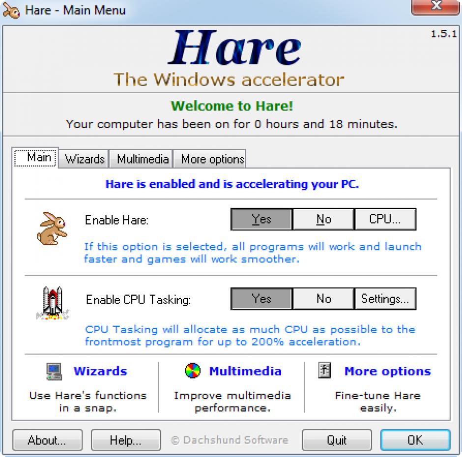 screenshot of program