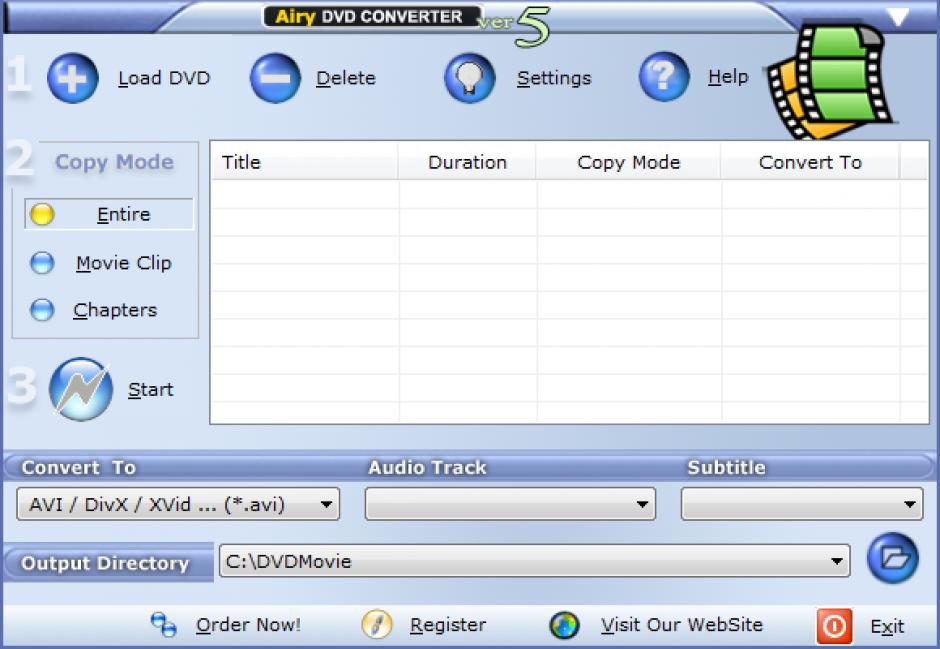 Airy DVD Converter main screen