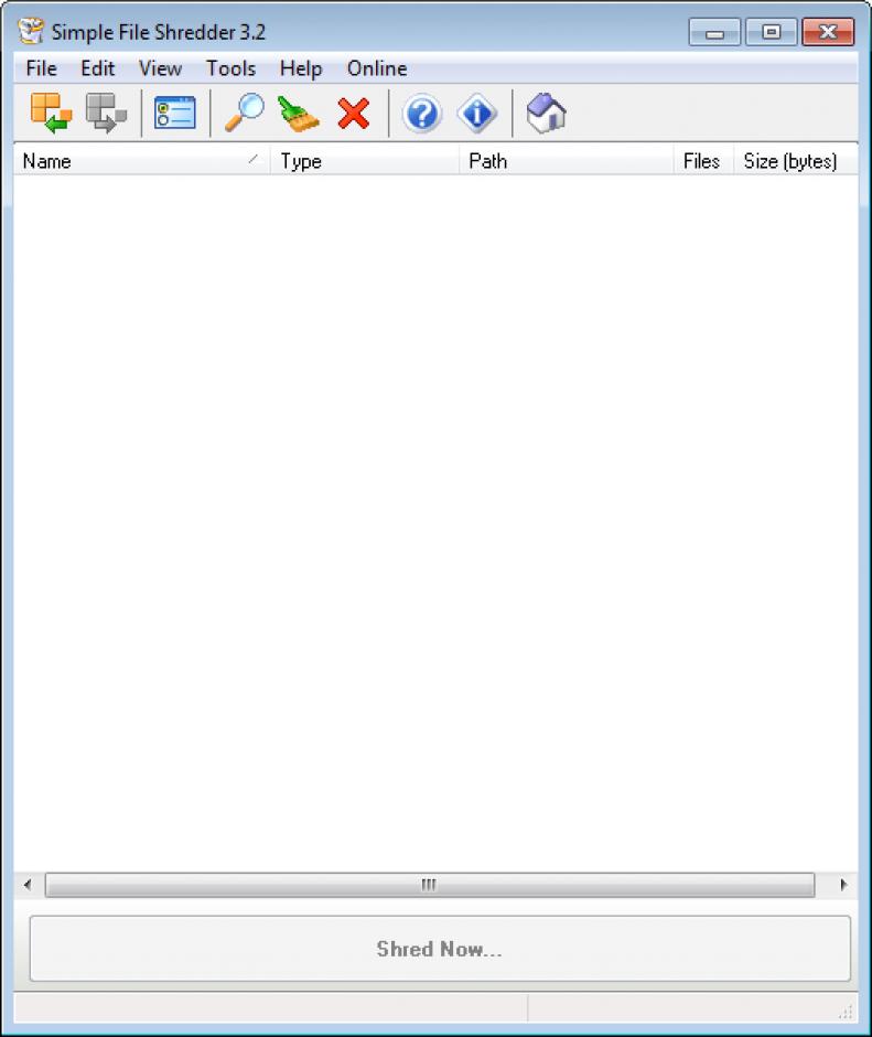 Simple File Shreder main screen