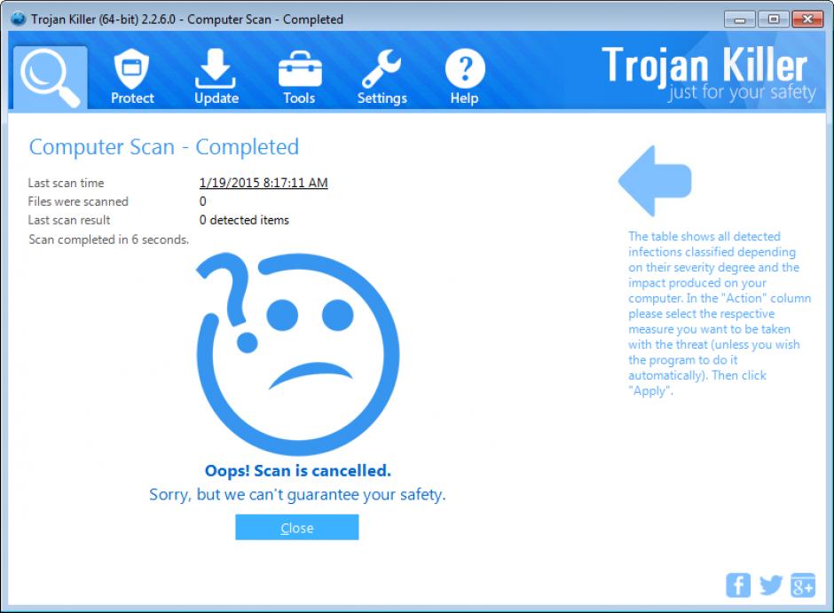 Trojan Killer main screen