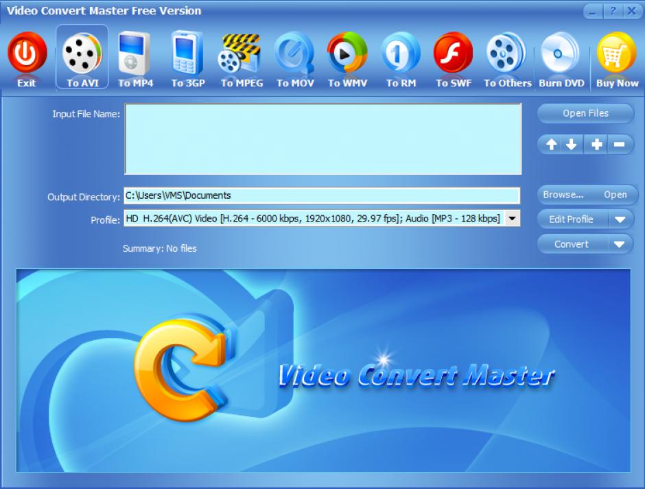 Video Convert Master main screen