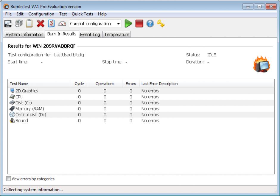 screenshot of program