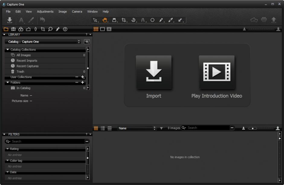 Capture One main screen