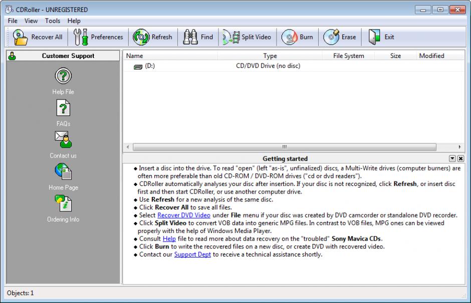 screenshot of program