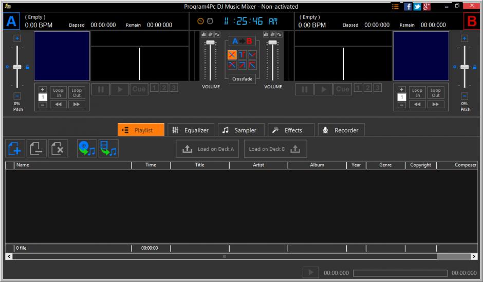 DJ Music Mixer main screen