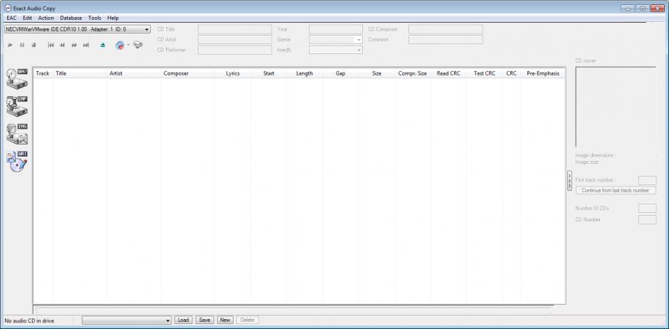 Exact Audio Copy main screen