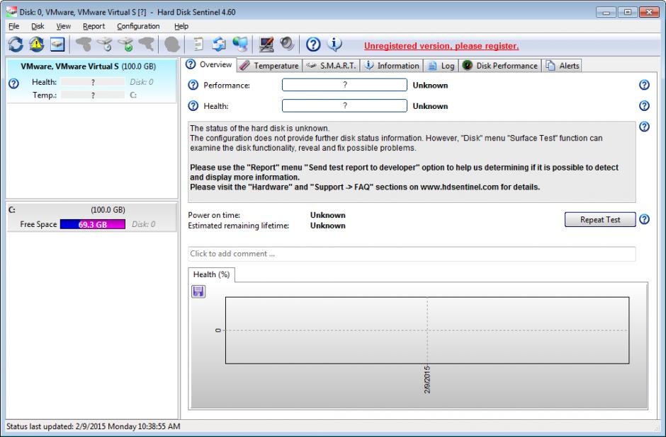 Hard Disk Sentinel main screen