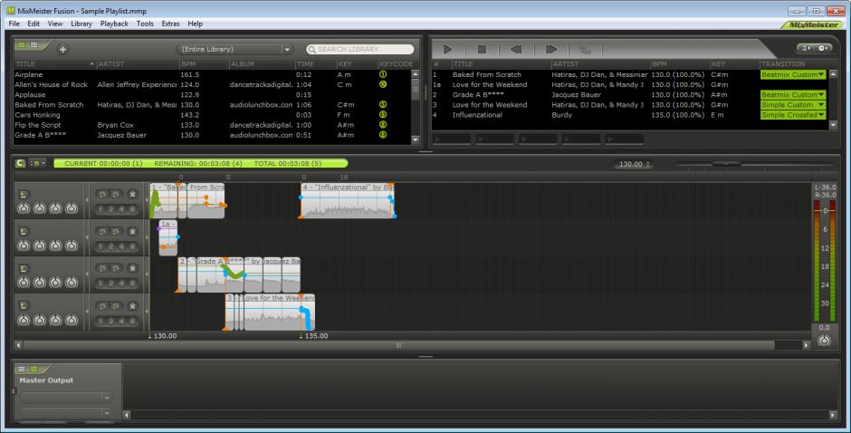 MixMeister Fusion main screen