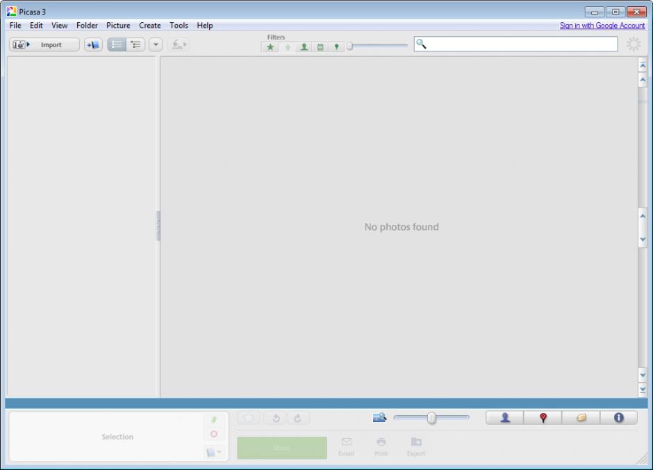 Picasa main screen