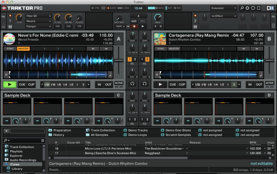 Traktor main screen