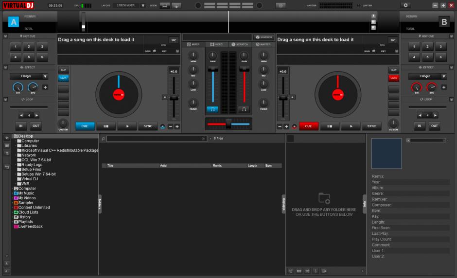 Virtual DJ main screen