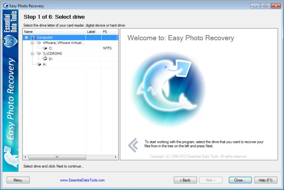 Easy Photo Recovery main screen