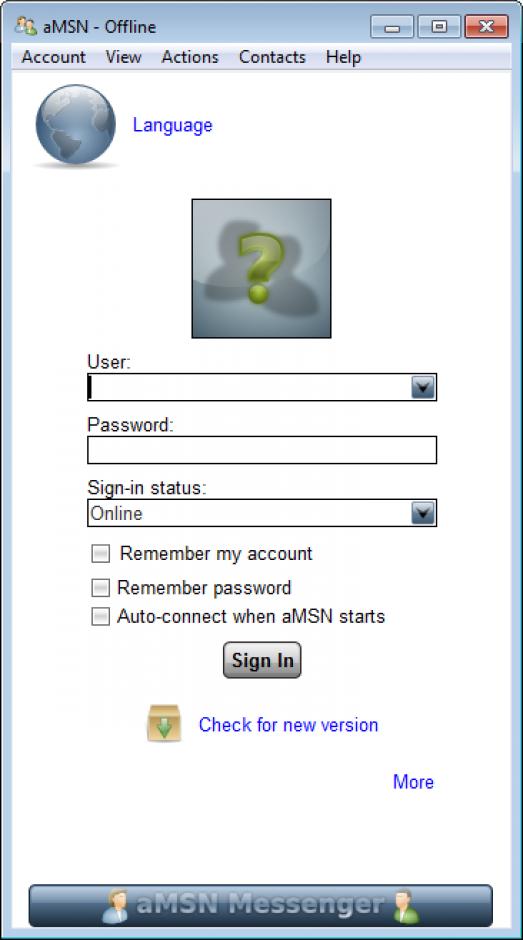 aMSN main screen