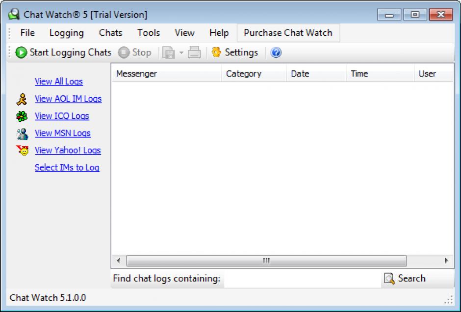 Chat Watch main screen