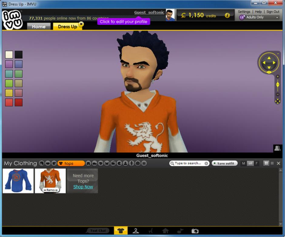 IMVU main screen