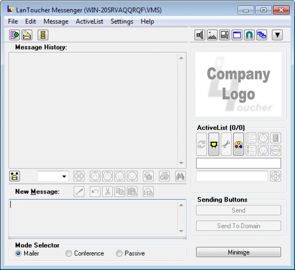 LanToucher Messenger main screen