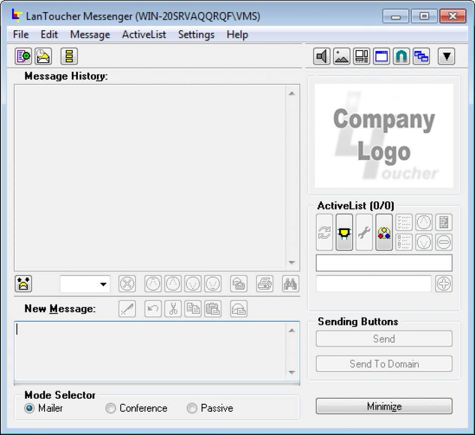 screenshot of program