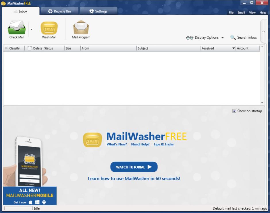 MailWasher main screen