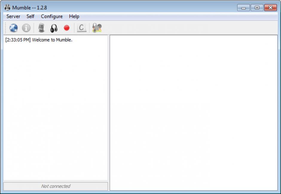 Mumble main screen