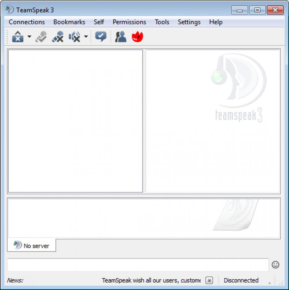 TeamSpeak 3 Client main screen