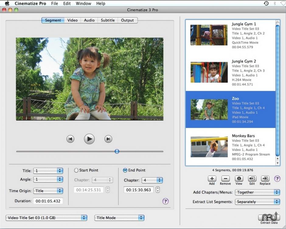 Cinematize Pro HD Demo main screen