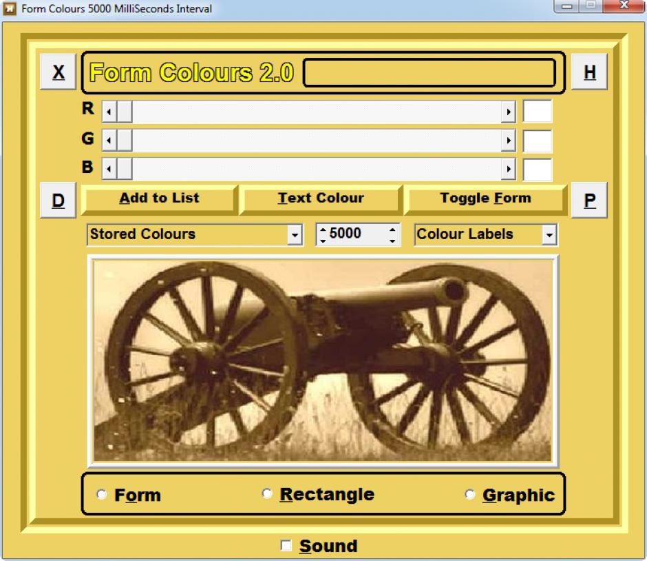 screenshot of program