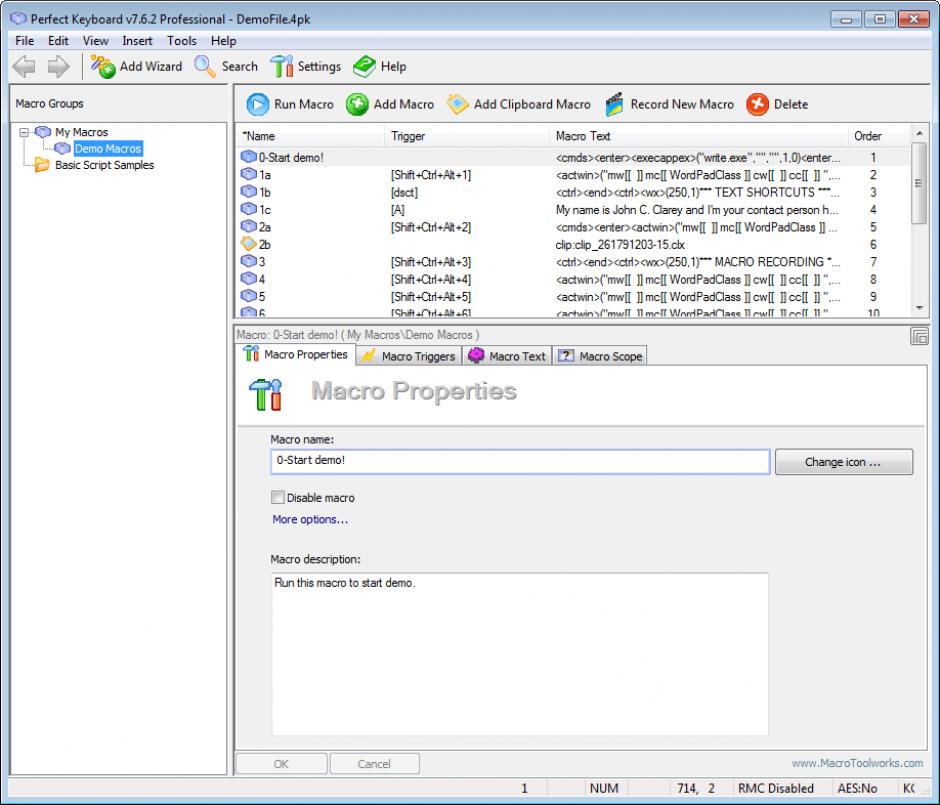 screenshot of program