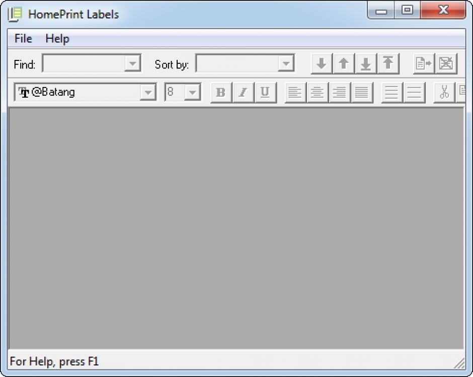 screenshot of program