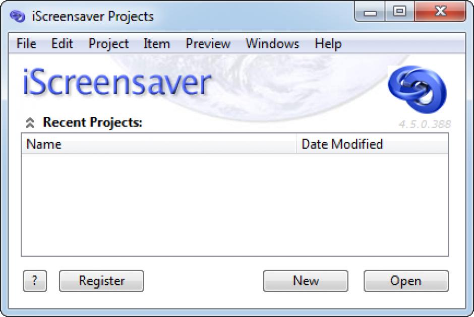 iScreensaver Designer main screen