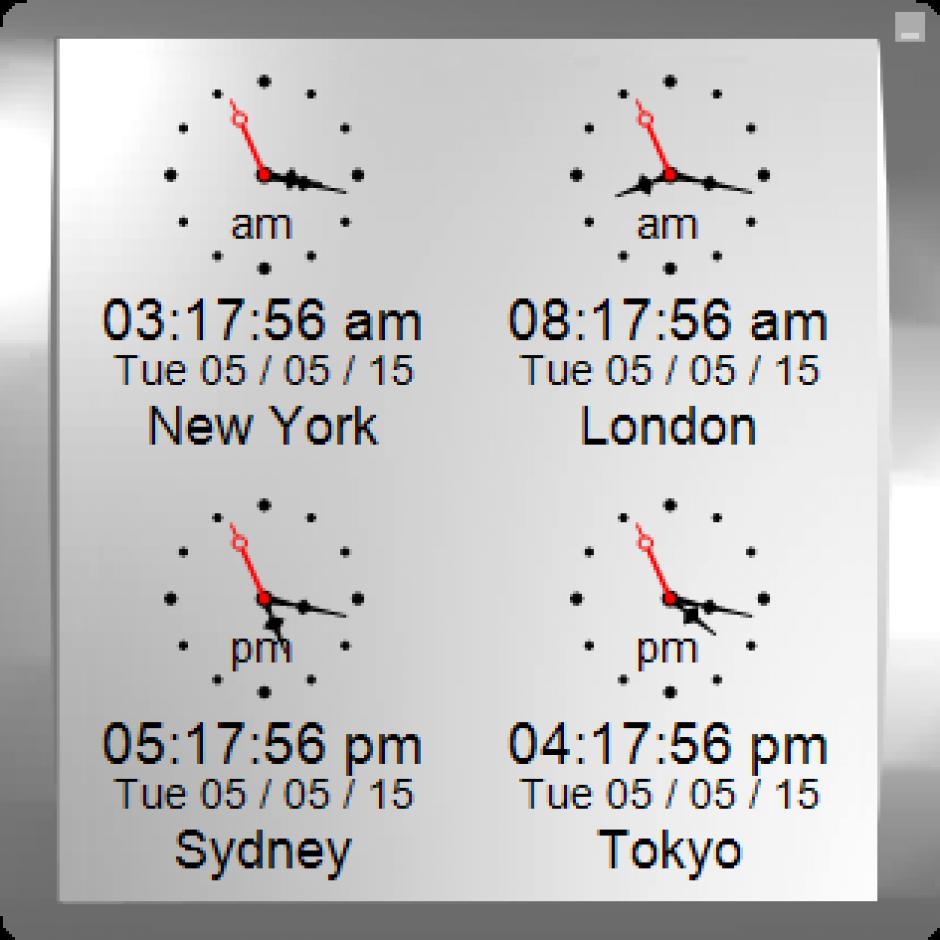 Kybtec World Clock main screen