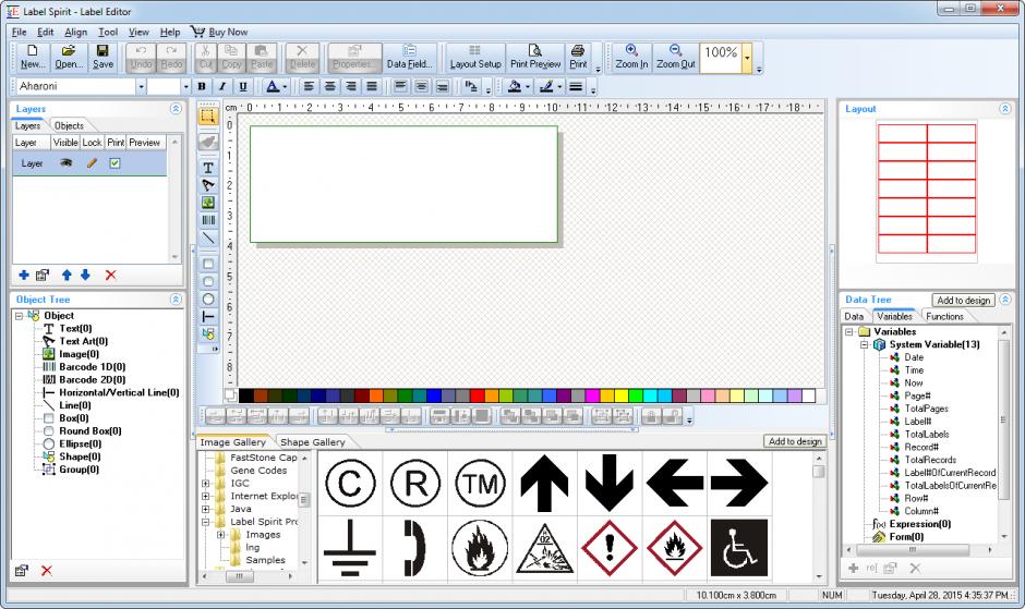 Label Spirit Professional main screen