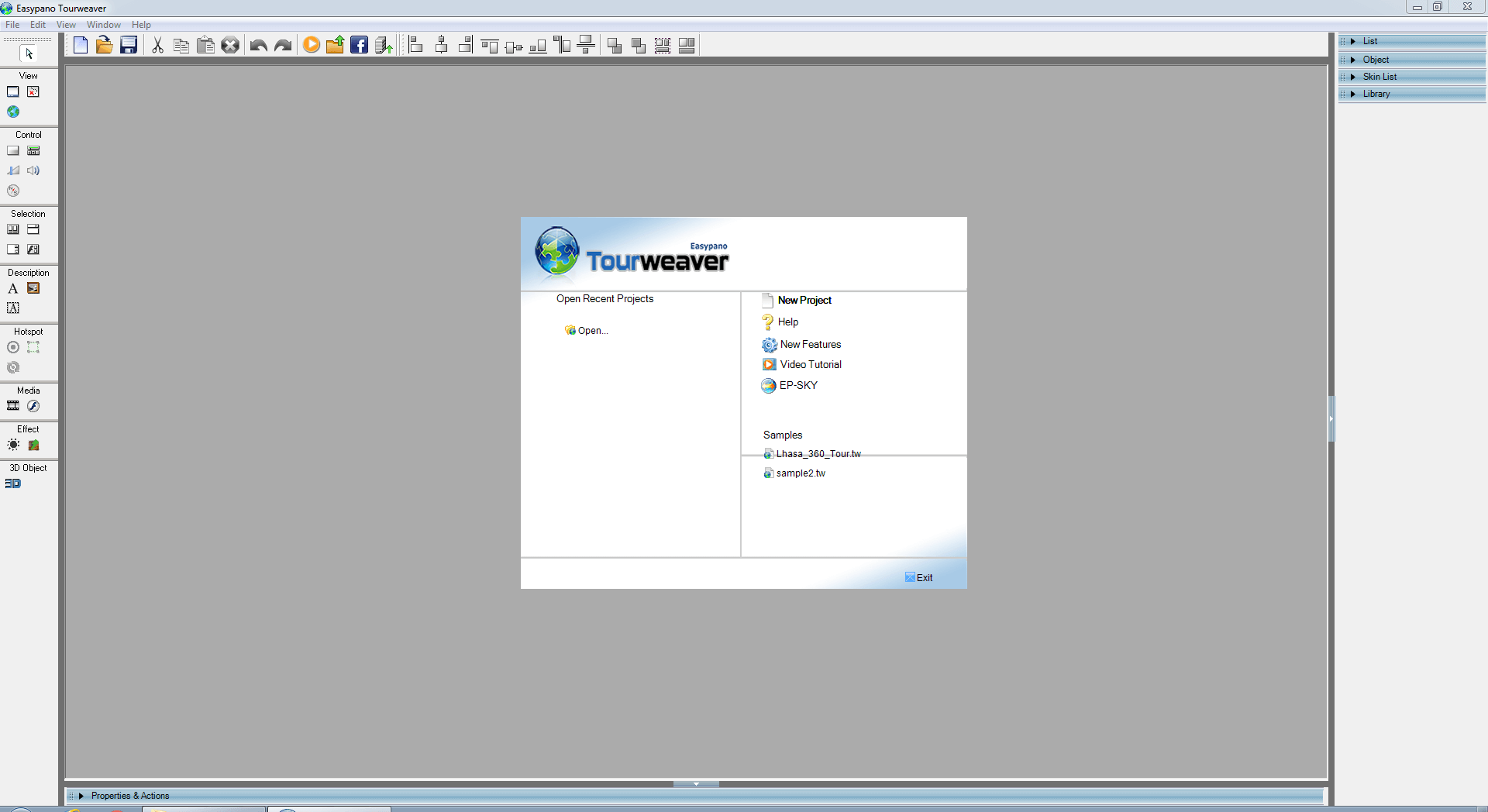 Tourweaver 7.95 Professional Edition main screen