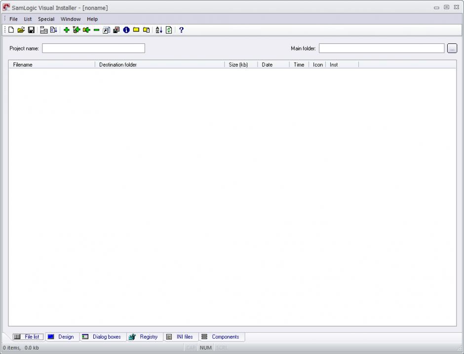 screenshot of program