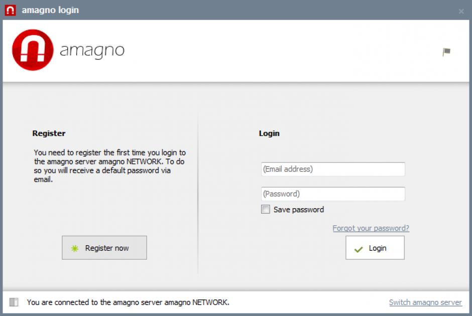 amagno Client main screen