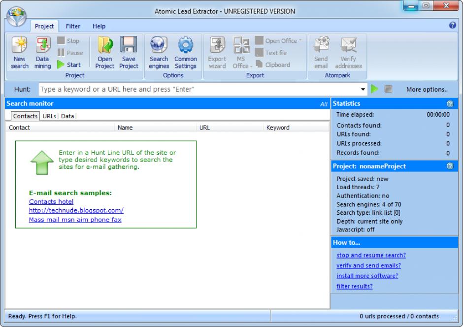 screenshot of program