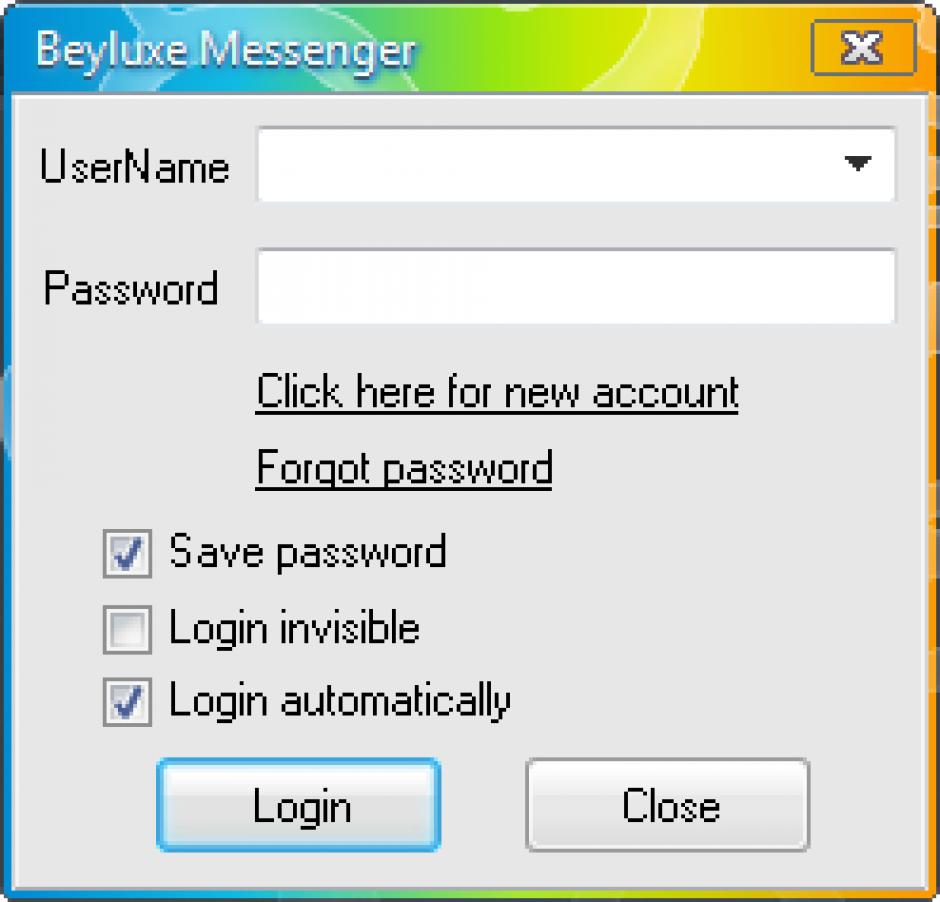 Beyluxe Messenger main screen