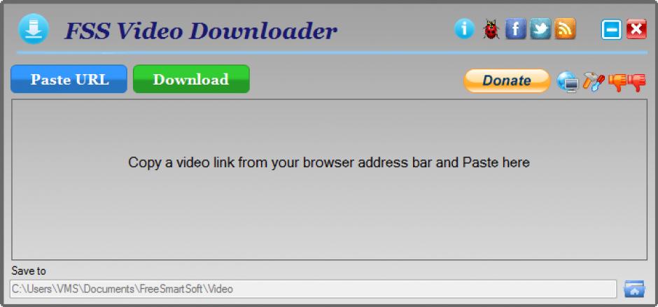 FSS Video Downloader main screen