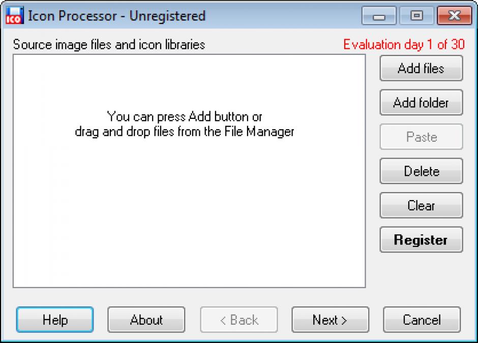 Icon Processor main screen