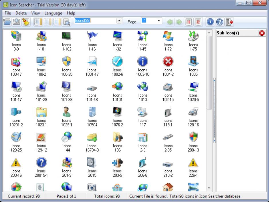 screenshot of program