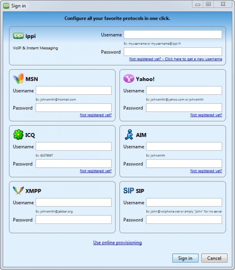 screenshot of program