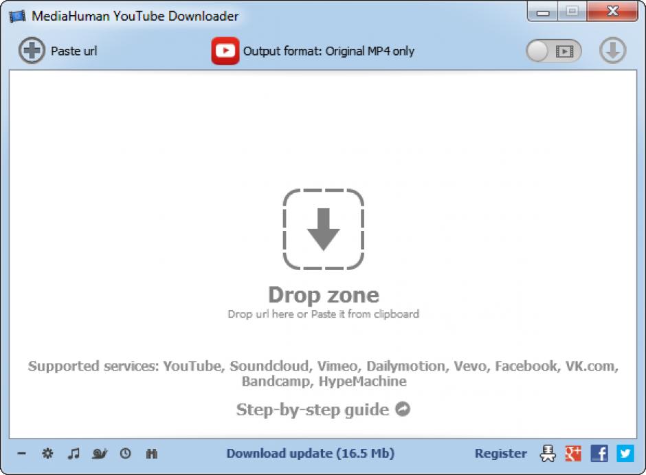 MediaHuman YouTube Downloader main screen