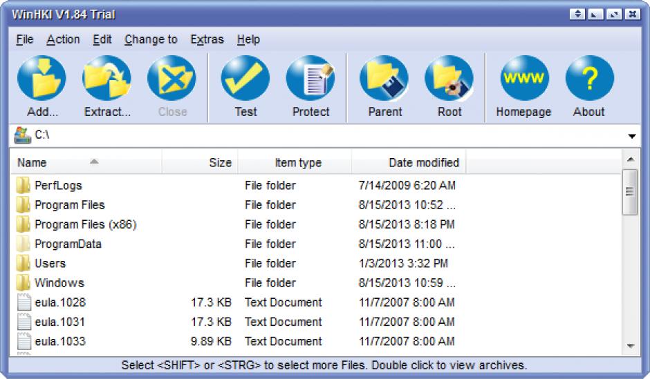 screenshot of program