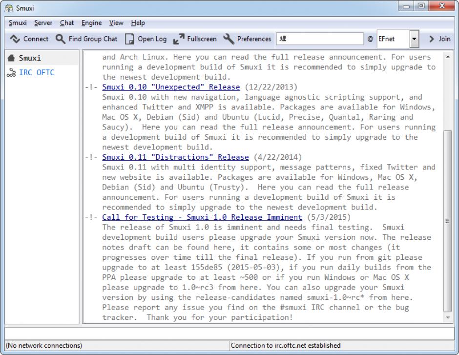 Smuxi main screen