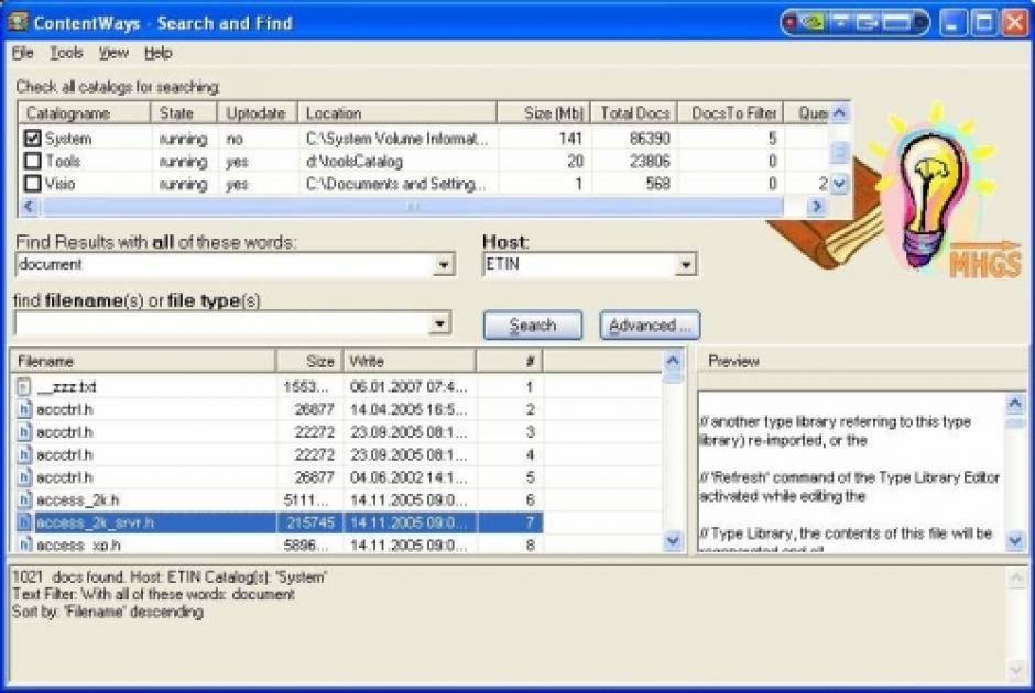 screenshot of program