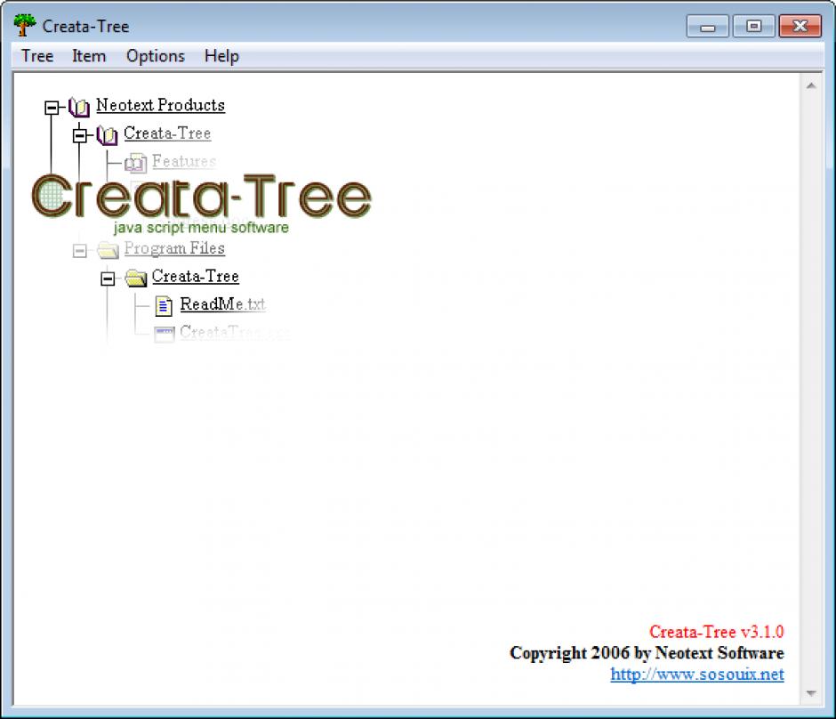 Creata-Tree main screen