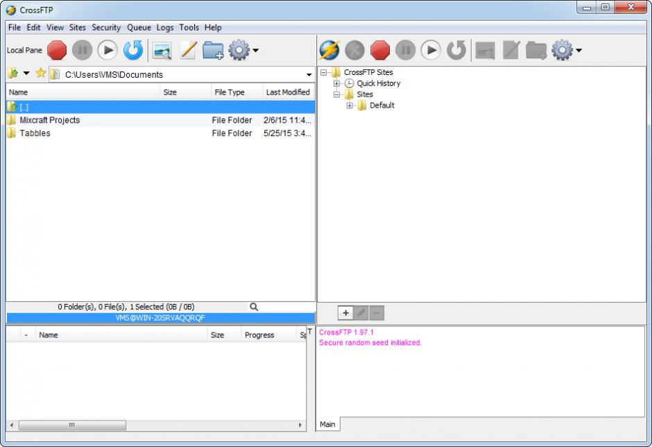 screenshot of program