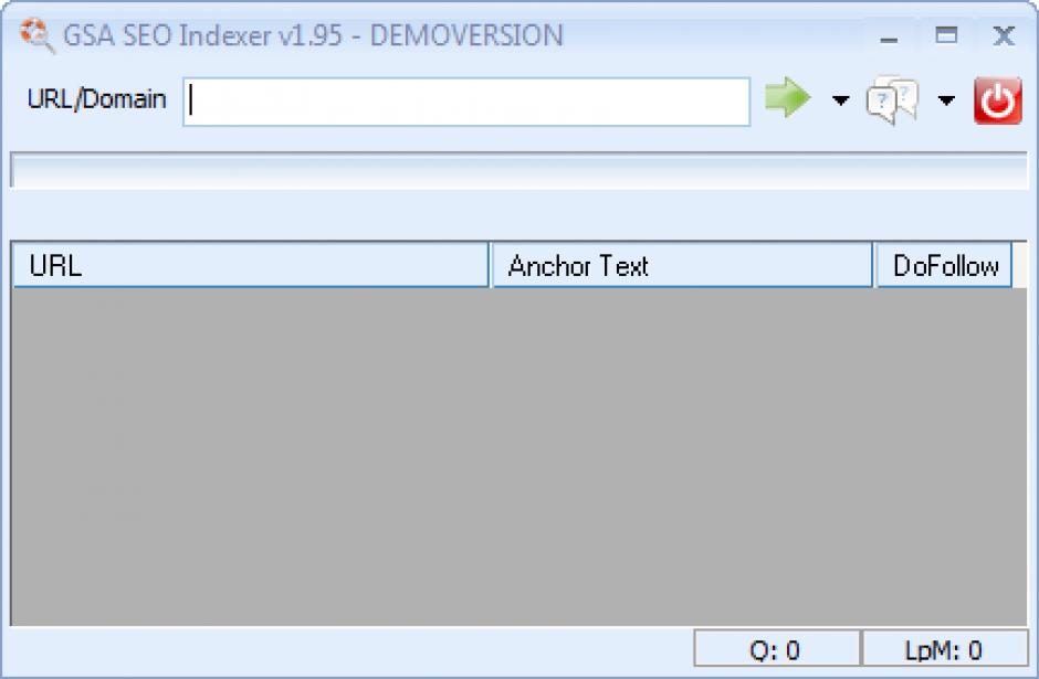 GSA SEO Indexer main screen