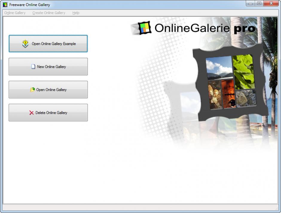 OnlineGalerie main screen